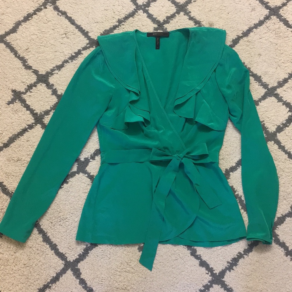 Green BCBGMAXAZRIA blouse size XS